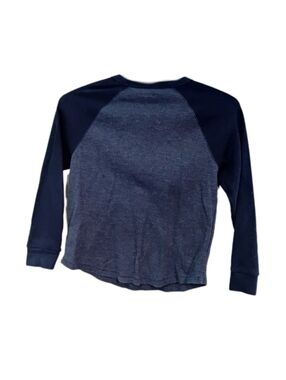 Kids Long-Sleeve Raglan Top - Navy/Heather Blue